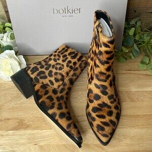 Botkier Womens Greer Calf Hair Leopard Print Booties 7.5M